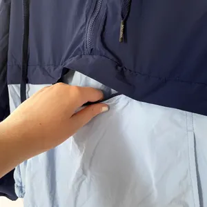 Marmot‎ rain jacket front zipper pocket blue colorblock top women's small nylon thumbnail 3