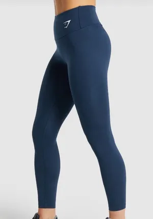 gymshark navy training leggings thumbnail 6