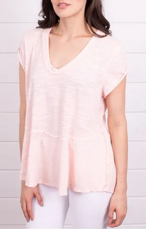 We The Free Slub Knit Peplum Sleeveless Top in Light Pink Size Small thumbnail 1