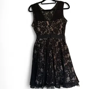 dj jaz dress 4 black lace sleeveless evening cocktail size 12. thumbnail 2