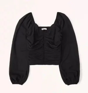 Abercrombie Sweetheart Ruched Long Sleeve Top thumbnail 4