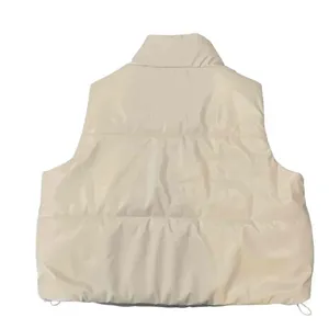 NWT No Boundaries Women's Ivory Faux Leather Puffer Button Front Vest‎ Size XXL thumbnail 5