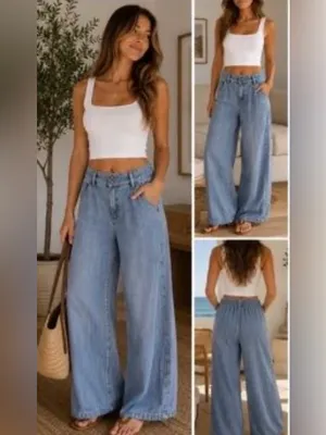 YFB Young Fabulous & Broke Wide Leg Tencel Modal Jeans Size S thumbnail 2