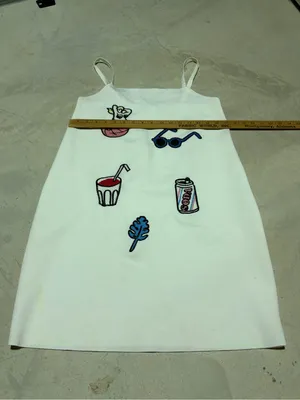Zara trafaluc summer patches white dress medium thumbnail 6