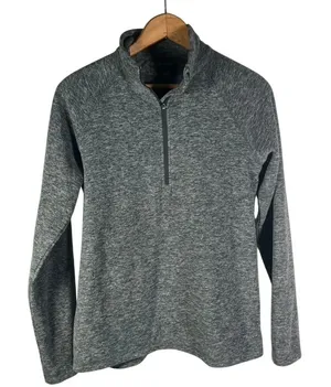 Eddie Bauer Womens Small Quarter Zip Pullover Long Sleeve Gray Athleisure‎ thumbnail 1