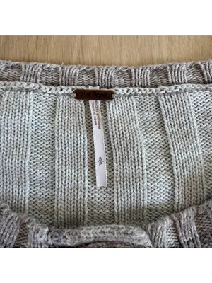 Free People Oatmeal Angora Ribbed Button Cardigan Sweater Size Small thumbnail 2