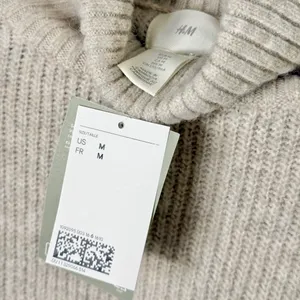 NWT H&M Wool Rib Knit Turtleneck Sweater Grey Oatmeal Women’s Size Medium thumbnail 7