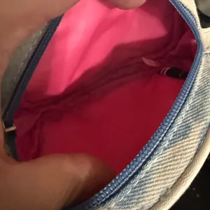 Acid Wash Denim 3D Rose Flower Circle Crossbody Bag‎ Blue White Pink Y2K thumbnail 5