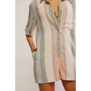 Free People Romper Women S Tea Combo New Stripe Chevron OB1939627 thumbnail 3