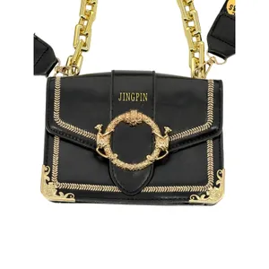 Black Crossbody Bag Gold Chain Star Guitar Strap‎ Jingpin Mini Shoulder Handbag thumbnail 5