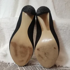 Nine West Suede Rhinestone Heels sz 8M thumbnail 6