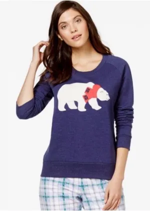 Womens Tommy Hilfiger Polar Bear Lounge Navy Blue Sweatshirt Sweater - Sz L thumbnail 1