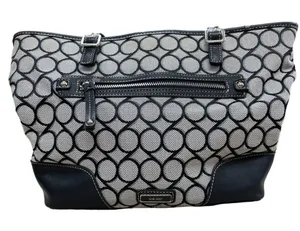 Nine West Womens Black and White Large Handbag Shoulder Bag SKU 1460 thumbnail 1