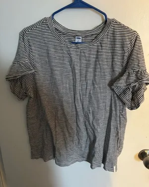 Striped Old Navy Navy Top thumbnail 1