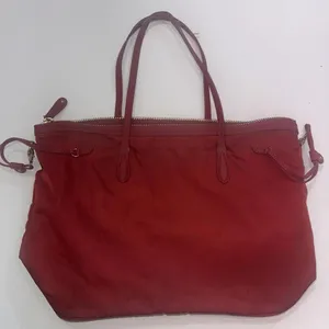JPK Paris 75 Designer‎ Minimalist Canvas Carry Travel Red Crimson Tote Bag Purse thumbnail 12