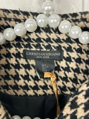 NWT Christian Siriano Houndstooth Knit Jacket Size L thumbnail 5
