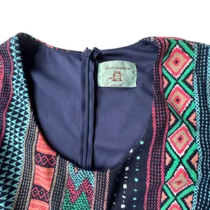 Judith March Bell Sleeve Mini Dress‎ Womens Medium Geometric Tribal Print Retro thumbnail 3