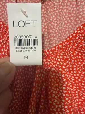New Womens LOFT Red Ruffled V-Neck Blouse M thumbnail 2