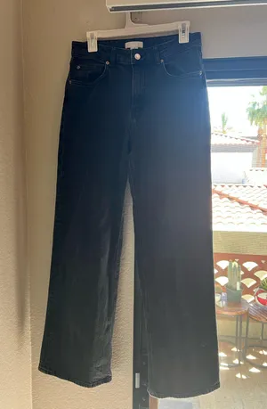 H&M Black Jeans High-Waisted Wide-Leg thumbnail 1