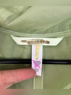 Athleta Skyline Anorak Lime Green Sheer Hooded Windbreaker Travel Jacket XXS thumbnail 8