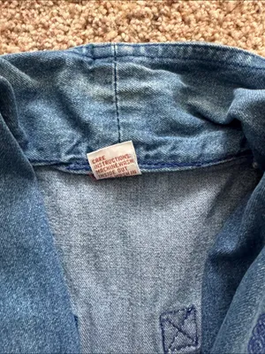 Denim Vest with Embroidered Shawl Collar vintage thumbnail 13