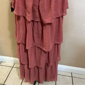 NWT Lulus Elevated Vision Rusty Rose One-Shoulder Tiered Maxi Dress thumbnail 8