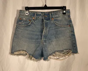 Zara Womens Jean Denim Shorts High Waist 8 2569/173/405/40 thumbnail 1