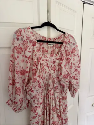 The Normal Brand Isla Maxi Dress Pink and White Print Boho Long Dress Medium thumbnail 4
