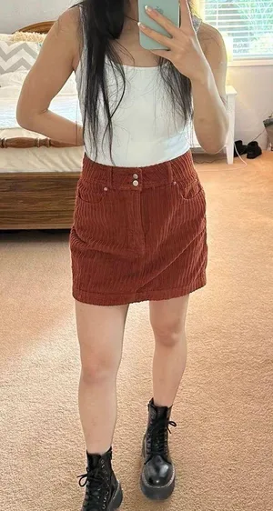 Corduroy Button Front Mini Skirt thumbnail 1