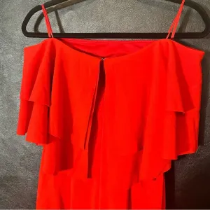 Ralph‎ Lauren Red Off Shoulder Dress Size 0 thumbnail 5