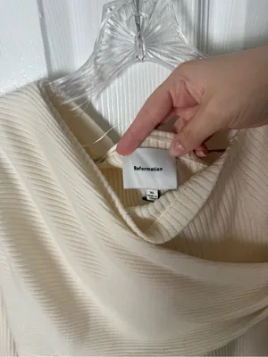 Reformation Lilou Regenerative Merino Sweater in Gossamer XL thumbnail 7