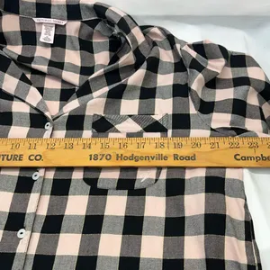 Victoria'S Secret Plaid Flannel Pj’S‎ M Pink/Black W/Gold Thread Preowned thumbnail 11