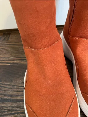 UIN Women's Orange Suede Faux-Fur Winter Zip Boots size 7.5 thumbnail 7