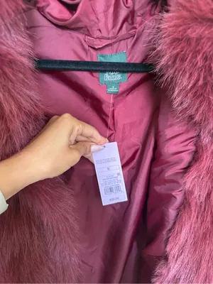 Wild Fable Burgundy Faux Fur Jacket S Y2K Mob Wife Glam Plush Coat thumbnail 5