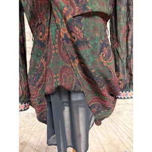 ZARA BURGUNDY JACQUARD RIBBON DRESS BURGUNDY | 6895/276 XS Preist‎ Collar thumbnail 7