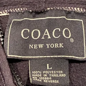 Coaco Black fleece jacket sweatshirt hoodie zip up Sz L thumbnail 2