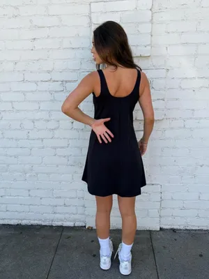 Old Navy black mini tennis dress sz M #sporty #athletic thumbnail 4