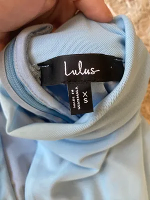 Lulu’s Light Blue Mesh Cutout Knotted Midi Dress thumbnail 5