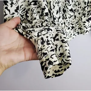 ZARA Wrap Balloon Sleeve Blouse Top XSMALL white black thumbnail 7