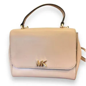 Michael Kors | Mott Beige Leather Top Handle Satchel Crossbody Gold Hardware thumbnail 7
