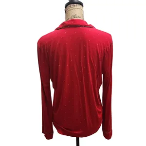 Victoria's Secret Red Polka Dot‎ Long Sleeve Pajama Top Sleep Shirt thumbnail 2