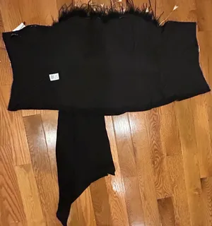 AKIRA NWT Limited Edition high-fashion Feathered tailored Corset Top XL thumbnail 18