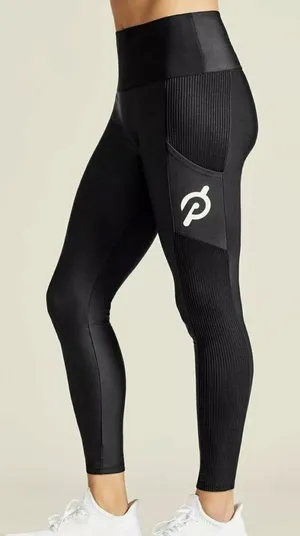 PELOTON Ribbed Pocket Athletic Legging Pants Black Size Small thumbnail 1
