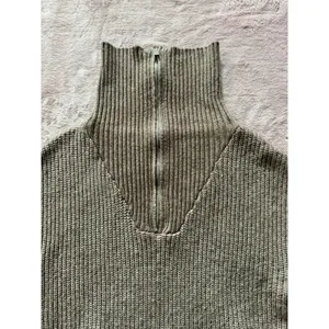 Cupcakes & Cashmere Notch Collar Sweater Dress Tan Zip‎ Shawl Size Large thumbnail 5