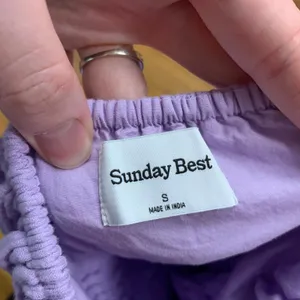 Sunday‎ Best Martine Poplin Mini Dress Womens Small Smocked Puff Sleeve Cotton thumbnail 4