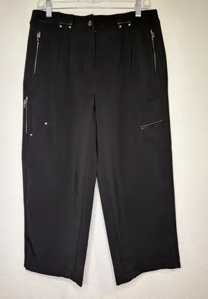 NWOT Jamie Sadock stretch capri golf pants multi pocket black 8 thumbnail 1