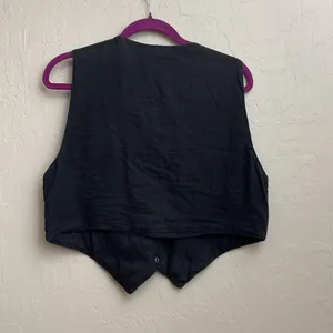 Vintage Leather Cowgirl Button Vest Embroidered thumbnail 5