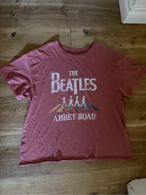 The Beatles Abbey Road Graphic Tee - Dusty Rose Oversized thumbnail 4