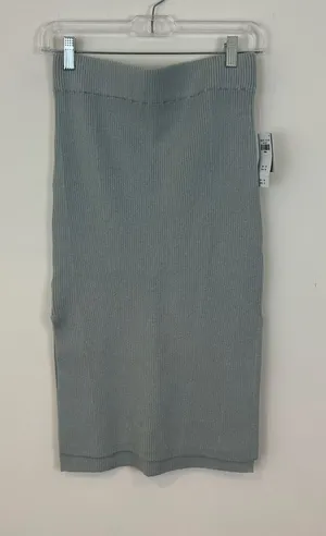 Abercrombie and Fitch Light Blue Gray Knit Midi Skirt Size Small NWT thumbnail 1