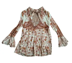 NEW Free People Lady Luck Printed Tunic Size Large thumbnail 4